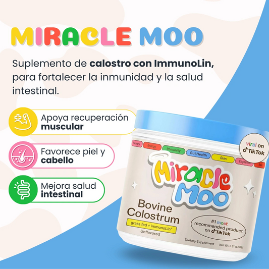 50%OFF MIRACLE MOO™: Suplemento en Polvo que Refuerza Defensas, Mejora la Digestión y Realza tu Vitalidad Natural.
