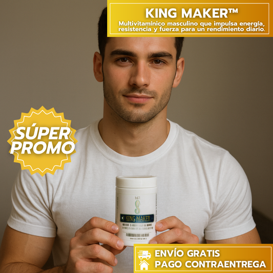 KING MAKER™: Multivitamínico masculino que impulsa energía, resistencia y fuerza para un rendimiento diario.