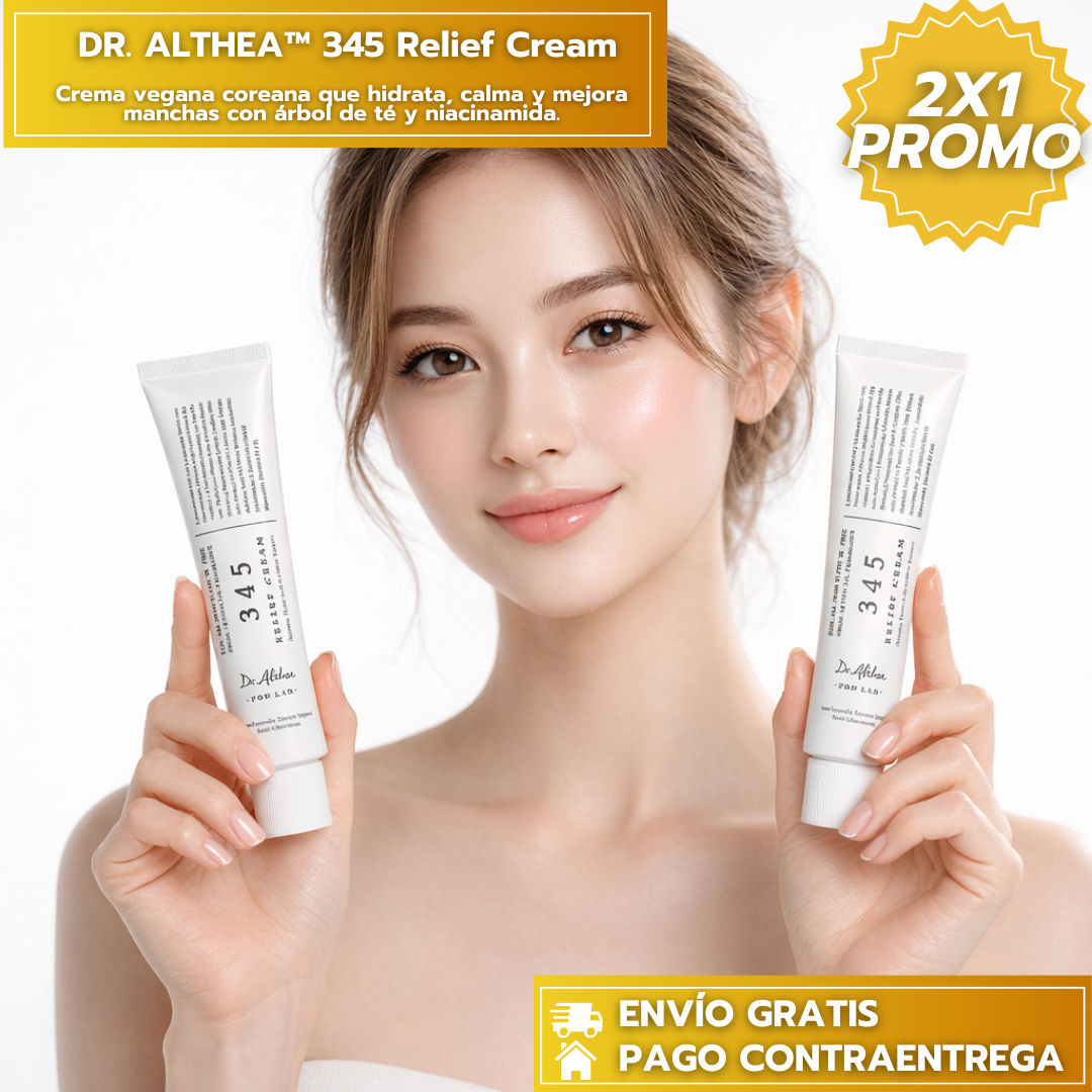 Dr. Althea™ 345 Relief Cream: Crema vegana coreana que hidrata, calma y mejora manchas con árbol de té y niacinamida.