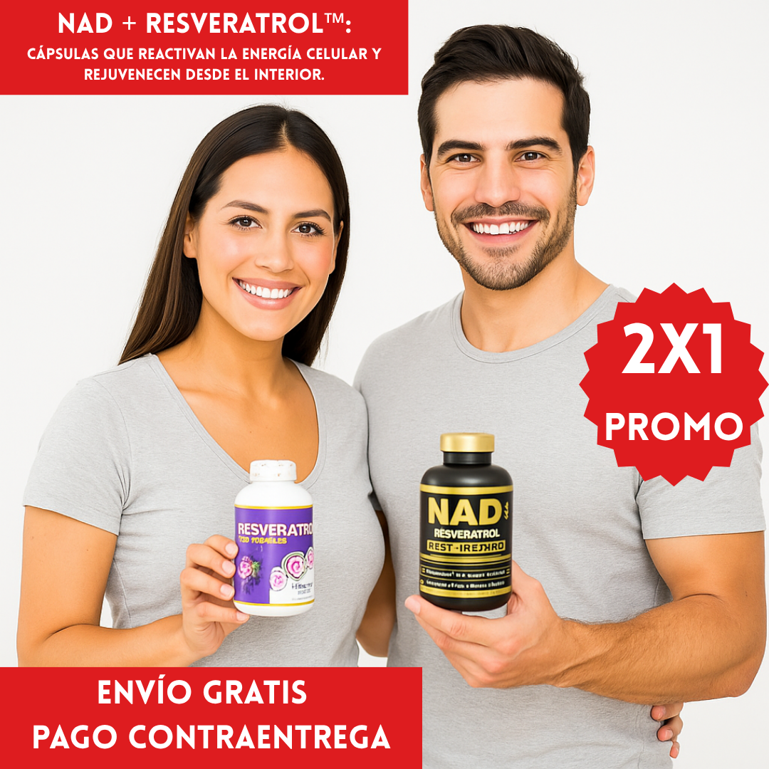 OFERTA ESPECIAL 2X1:Nad + Resveratrol™: Cápsulas que reactivan la energía celular y rejuvenecen desde el interior.