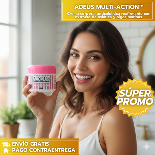 ADEUS Multi-Action™: Crema corporal anticelulítica reafirmante con extracto de asiática y algas marinas.