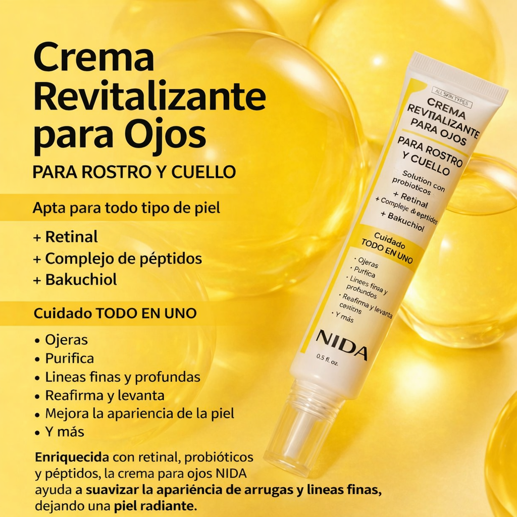 50%OFF  NIDA REVIVE™: Crema Rejuvenecedora para Cara ,Ojos y Cuello con Efecto Luminoso y Antiedad