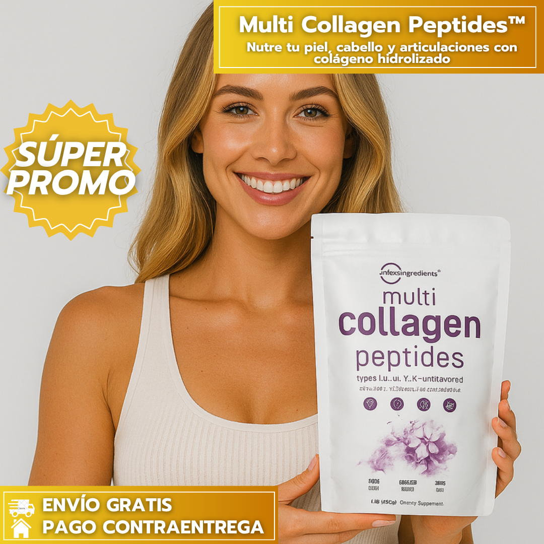 Multi Collagen Peptides™:Nutre tu piel, cabello y articulaciones con colágeno hidrolizado
