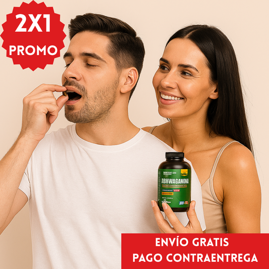 Oferta Especial 2x1: Ashawagandha™, reduce la ansiedad, el estrés y mejora la calidad del sueño.