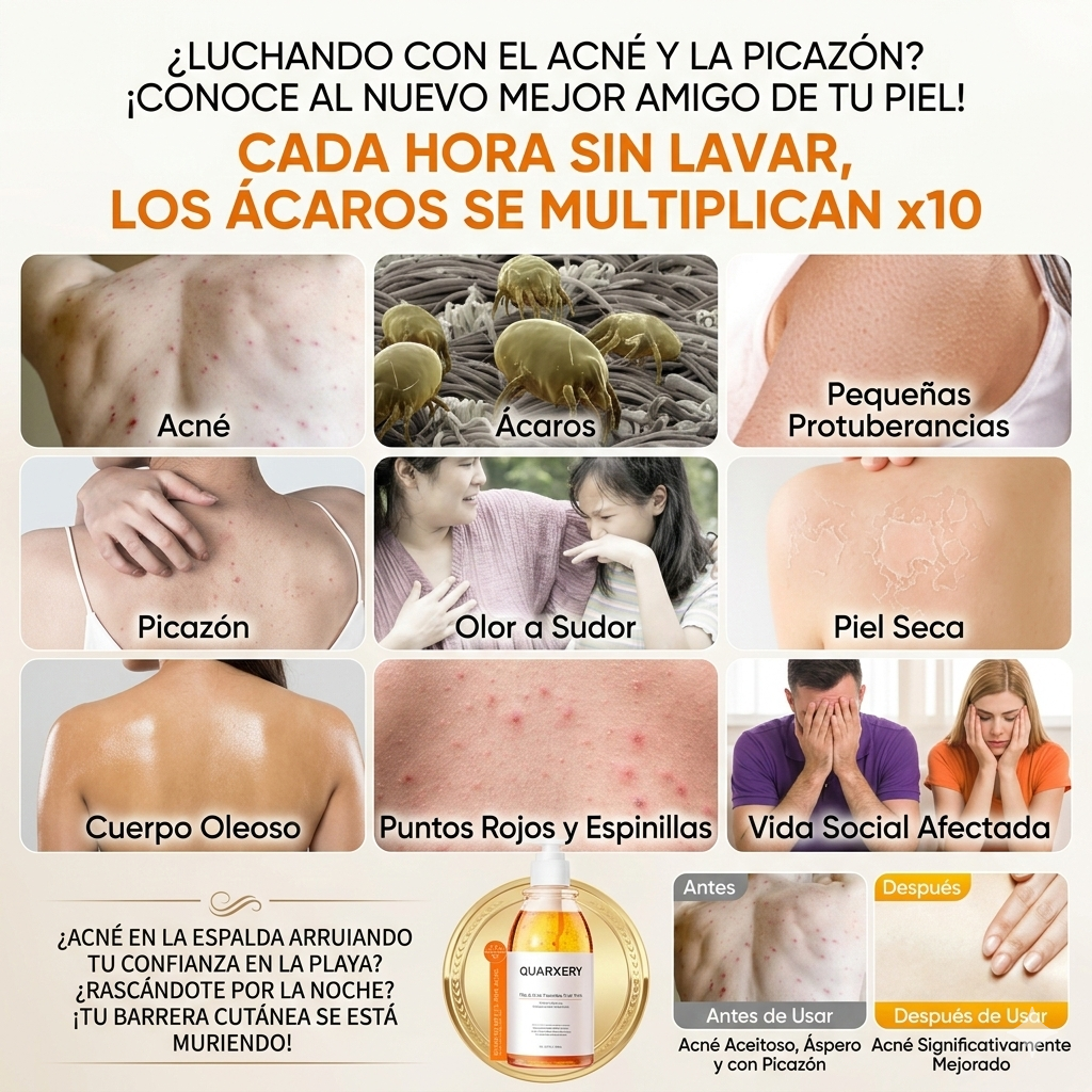 50% OFF- QUARXERY™: Limpieza profunda anti-ácaros y control de acné corporal