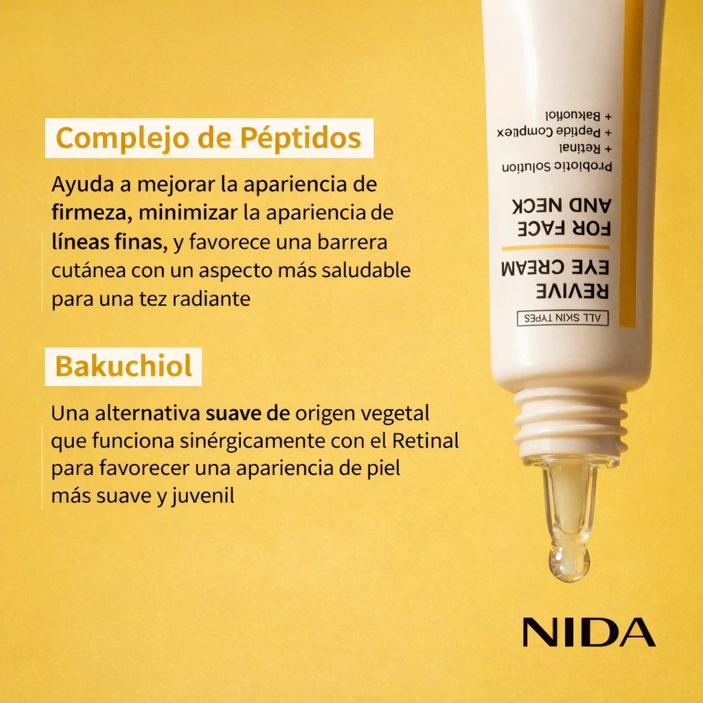 50%OFF  NIDA REVIVE™: Crema Rejuvenecedora para Cara ,Ojos y Cuello con Efecto Luminoso y Antiedad