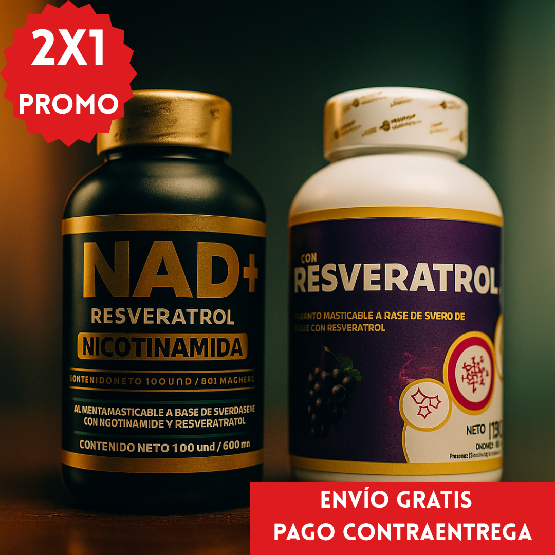 OFERTA ESPECIAL 2X1:Nad + Resveratrol™: Cápsulas que reactivan la energía celular y rejuvenecen desde el interior.