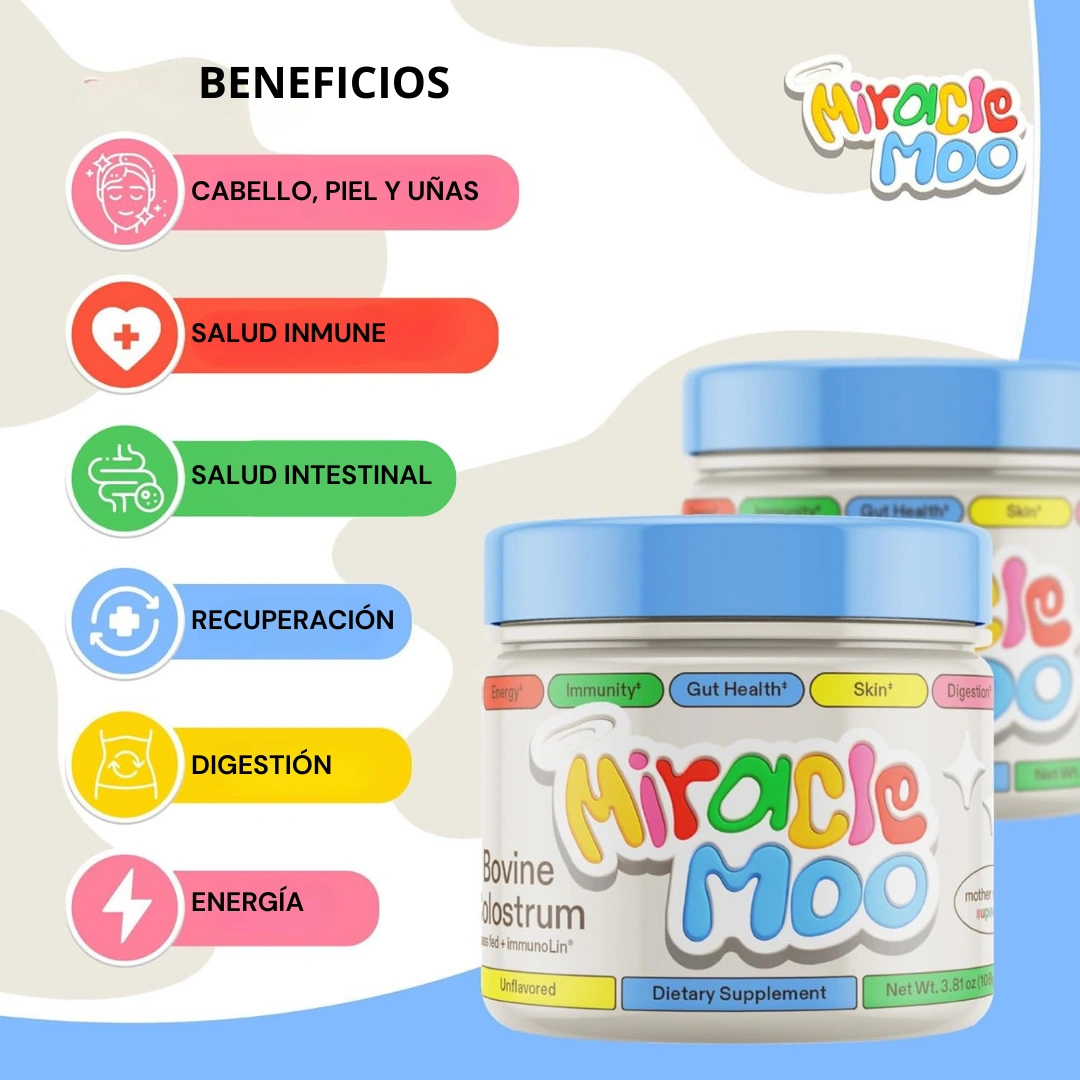 50%OFF  MIRACLE MOO™: Suplemento en Polvo que Refuerza Defensas, Mejora la Digestión y Realza tu Vitalidad Natural.