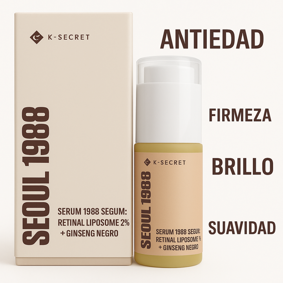 K-SECRET SEOUL 1988™: Serum de retinol para la cara, antienvejecimiento, cuidado de las arrugas