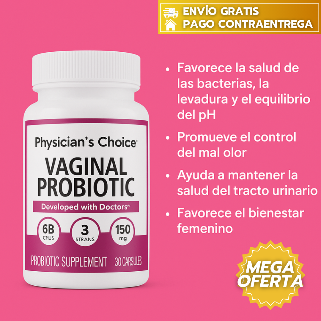 PHYSICIAN'S PROBIÓTICOS VAGINALES™: Equilibrio al pH y apoyo a la salud Íntima femenina.