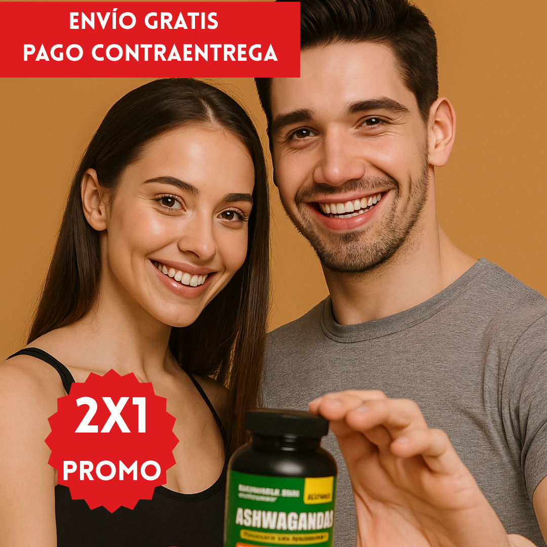 Oferta Especial 2x1: Ashawagandha™, reduce la ansiedad, el estrés y mejora la calidad del sueño.