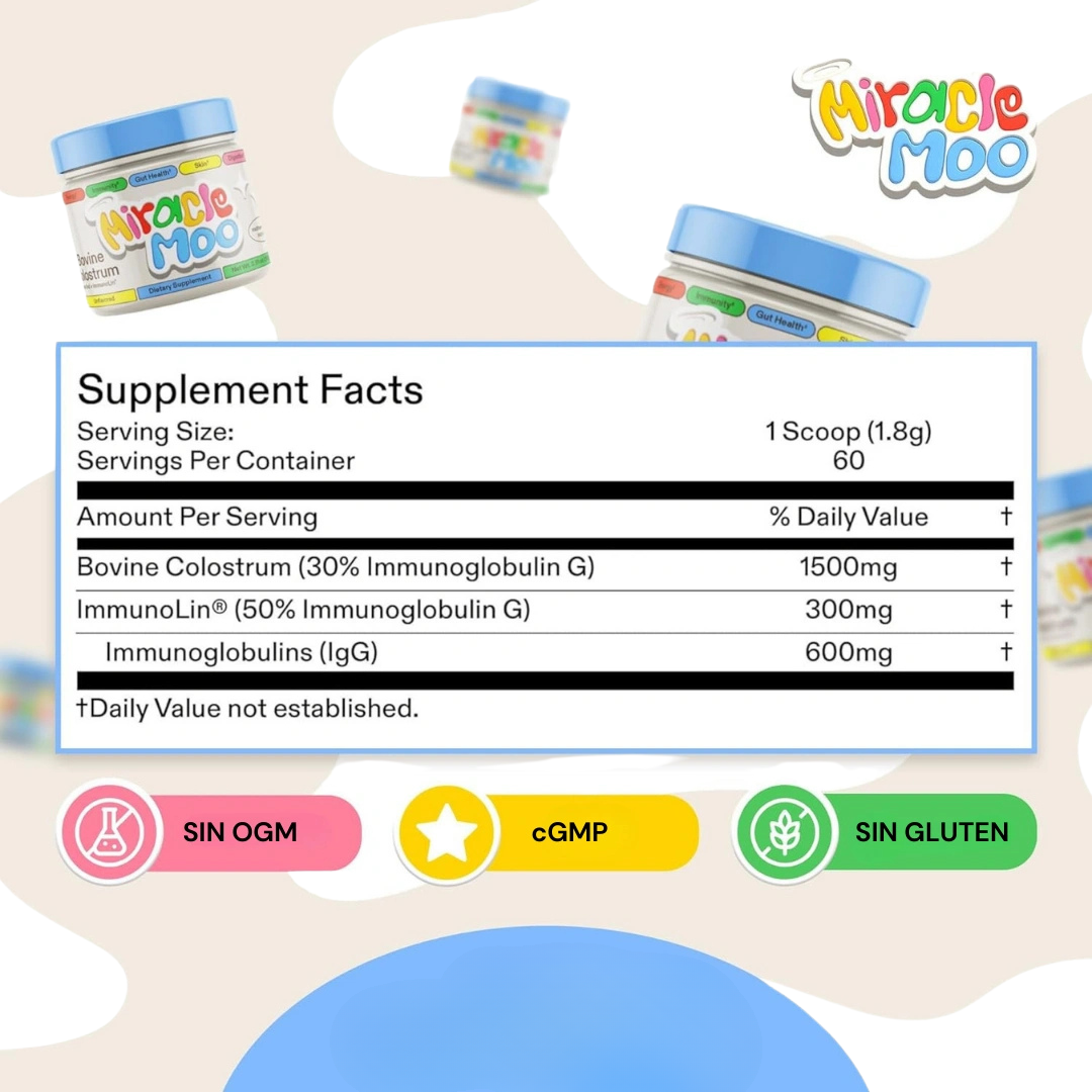 50%OFF  MIRACLE MOO™: Suplemento en Polvo que Refuerza Defensas, Mejora la Digestión y Realza tu Vitalidad Natural.