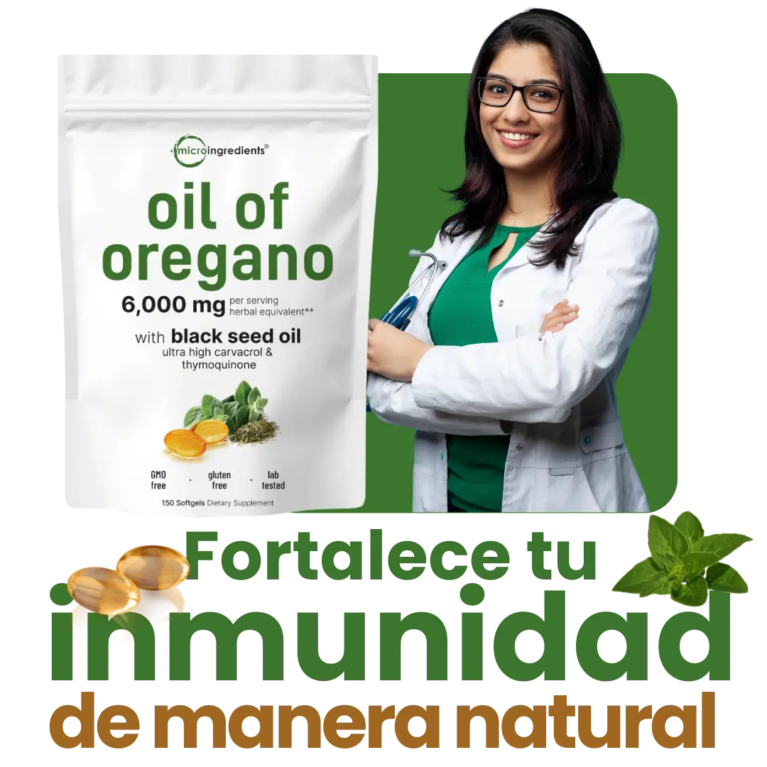 OIL OF OREGANO™: Cápsulas Vegetales con Orégano y Semilla Negra para Apoyo Inmune y Antioxidante