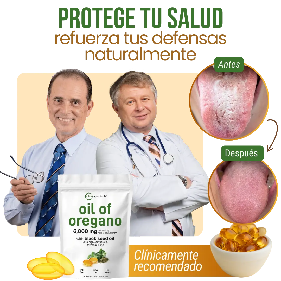 OIL OF OREGANO™: Cápsulas Vegetales con Orégano y Semilla Negra para Apoyo Inmune y Antioxidante