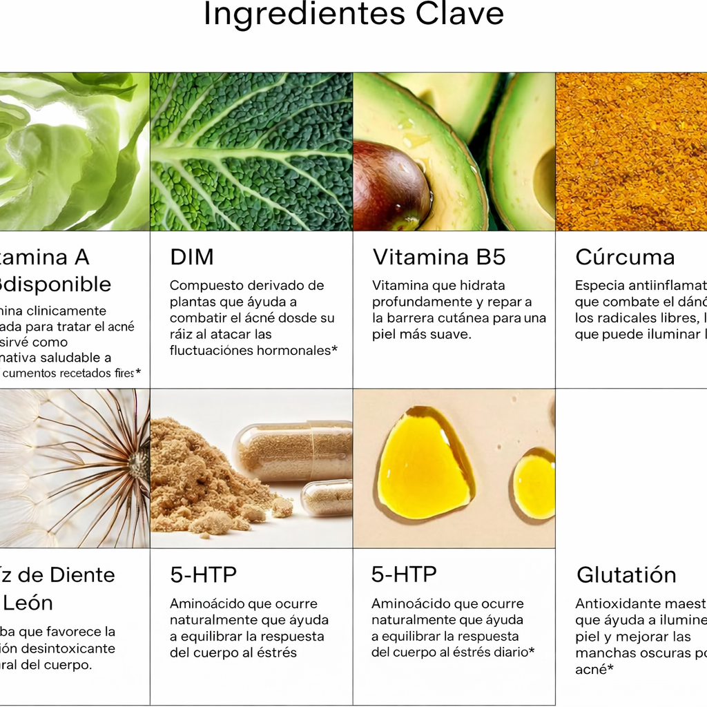 50%OFF- MINDBODYSKIN®: Suplemento Natural Antiacné que Equilibra Hormonas, Mejora la Digestión y Desintoxica la Piel desde Adentro.