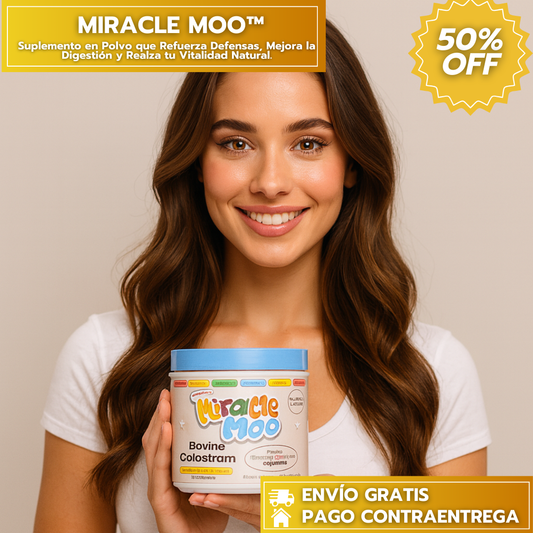 50%OFF  MIRACLE MOO™: Suplemento en Polvo que Refuerza Defensas, Mejora la Digestión y Realza tu Vitalidad Natural.
