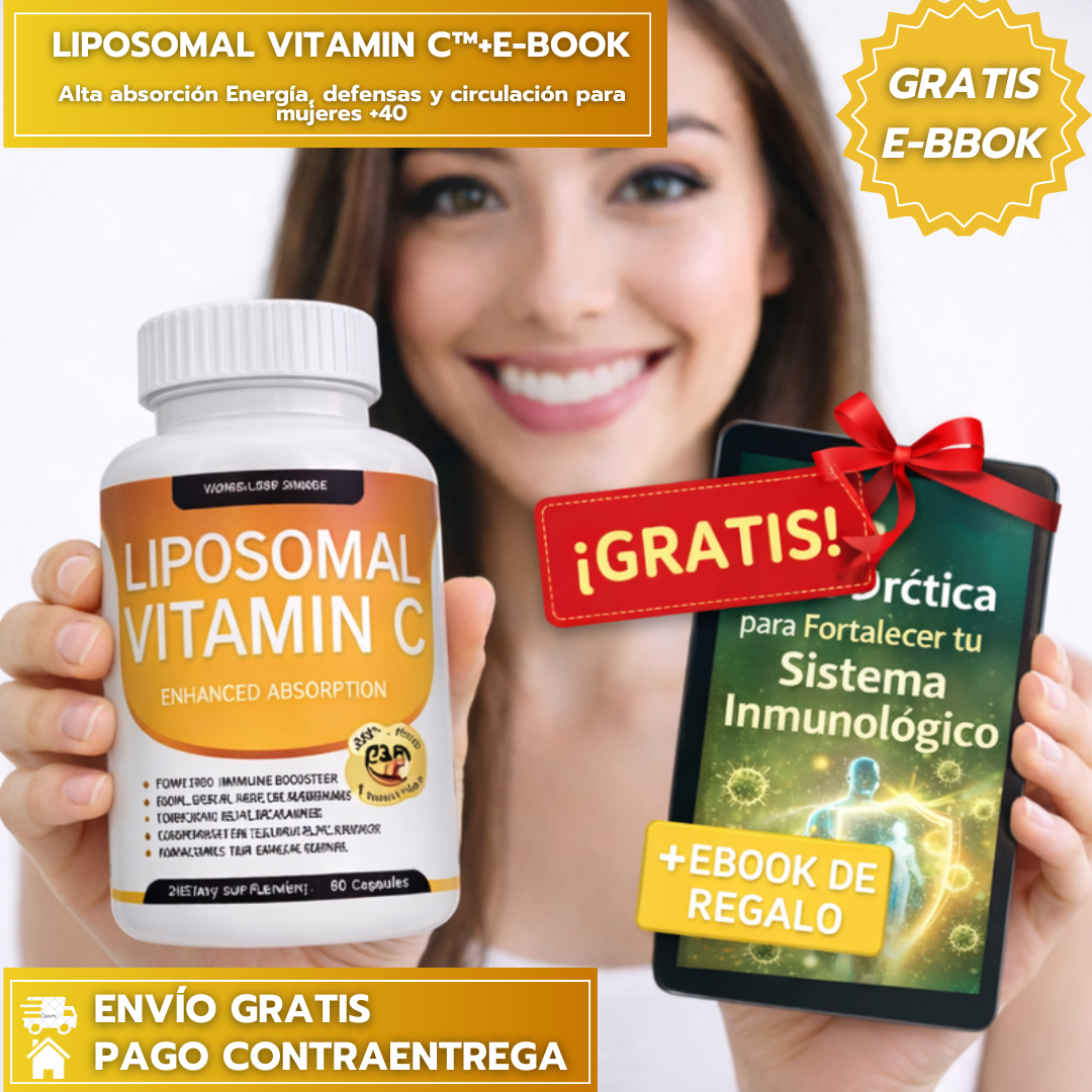 50%OFF LIPOSOMAL VITAMIN C™ + E-BOOK🎁 :Alta absorción Energía, defensas y circulación para mujeres +40