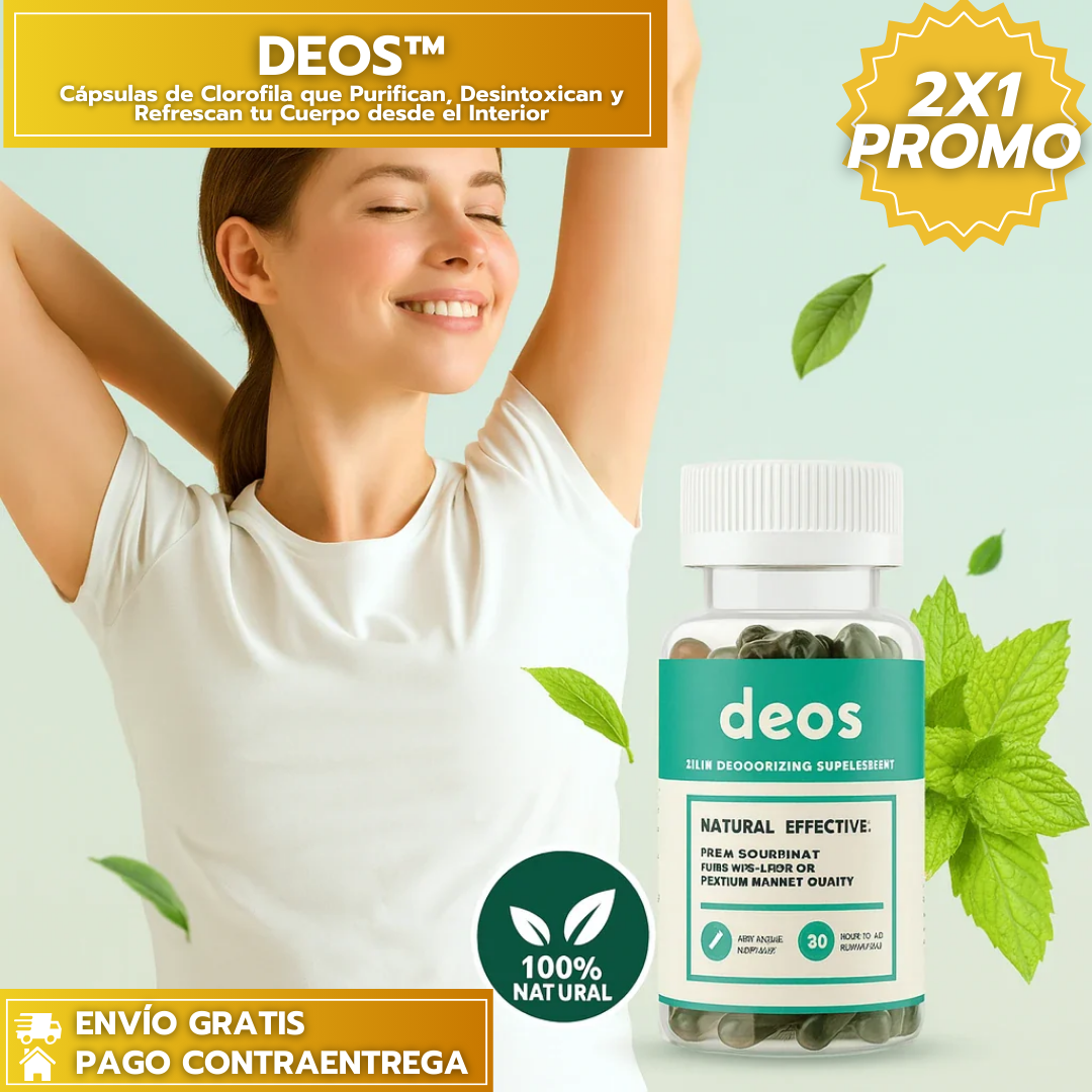 50%OFF 2x1  DEOS™: Cápsulas de Clorofila que Purifican, Desintoxican y Refrescan tu Cuerpo desde el Interior.