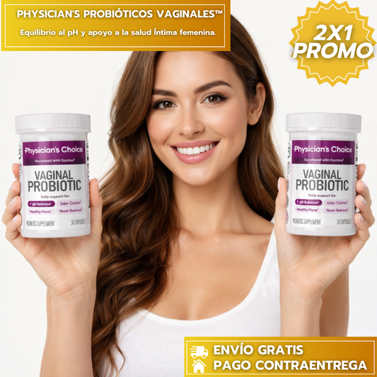 PHYSICIAN'S PROBIÓTICOS VAGINALES™: Equilibrio al pH y apoyo a la salud Íntima femenina.